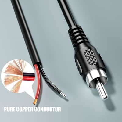 RCA to Speaker Wire Adapter, Speaker Bare Wire Cables to RCA Plugs Adapter Repair Speaker Cord for Speakers Amplifier Audio Video AV Receivers （2 Pack 20AWG 6.6 ft） image 4