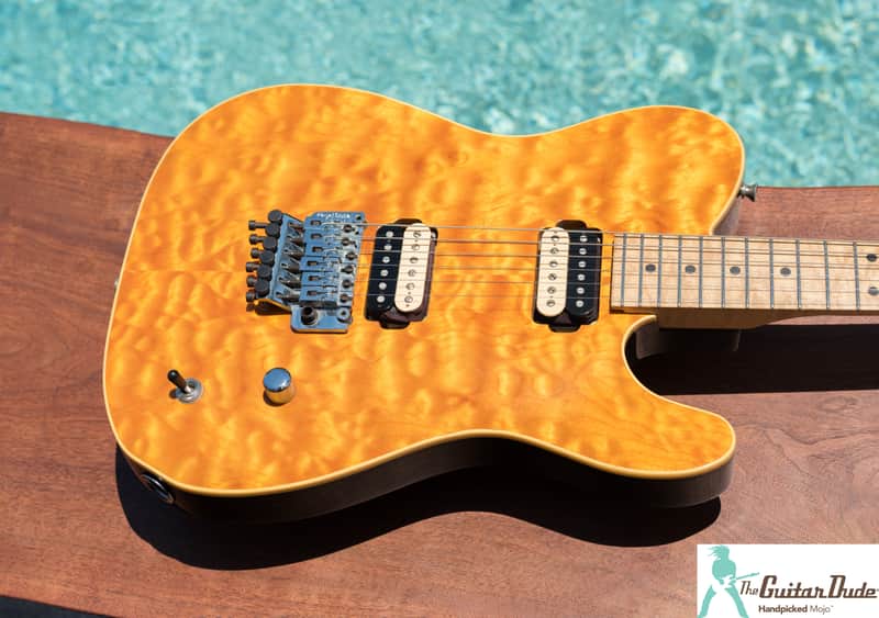 Classic 1990 Fender Japan - Custom “Order Made” Telecaster Amber Finish- Monster Quilt Top - Seymour Duncan Slash Pickups image 1