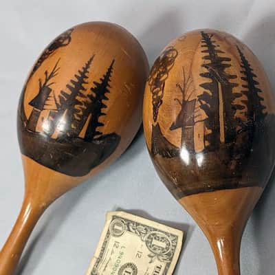 Handmade Traditional Wooden Maracas - Made in Mexico image 3