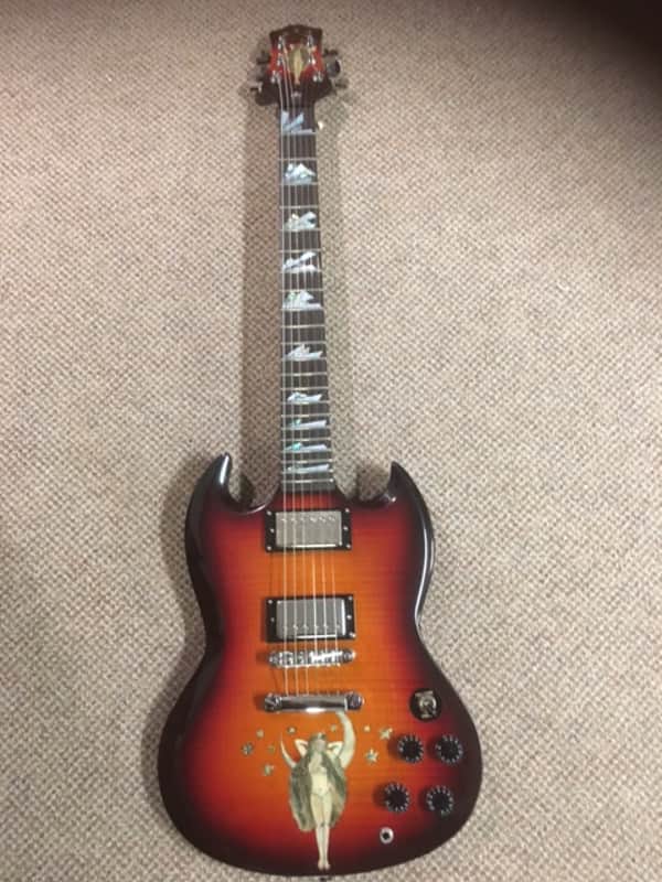Custom Custom SG style guitar ! MOP Inlays !  1990 red image 1