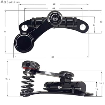 Tremolo Tailpiece Bridge System for SG LP, Fits Les Trem II - Black image 2