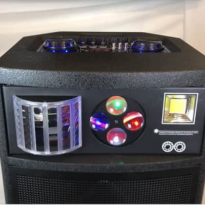 Opened Box | IPSDJ07II Portable Rechargeable Bluetooth Karaoke Speaker w/ Dual Wireless Mics, Multi Effect Light image 6