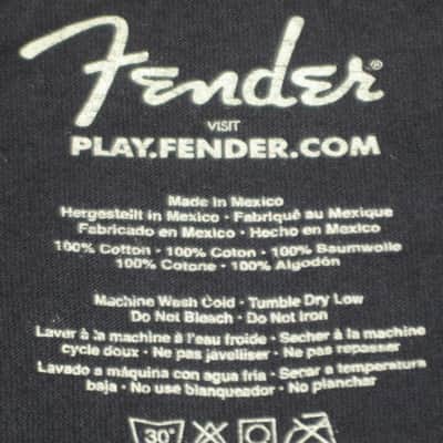 new with Fender paper hang tag A+ shape genuine Fender Custom Shop "Taking Over Me" Size XX-Large (XXL) short sleeve T-Shirt, 100% Cotton -- Black Shirt with Distressed Tan, Gray, & Black Graphic -- Fender P.N (part #): 9101020806 image 7