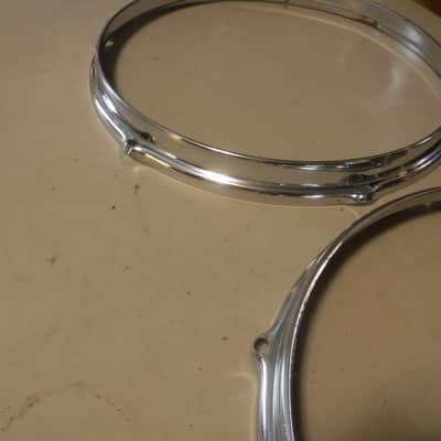 1970's Slingerland 12" Rims 2 each - Chrome over Steel image 2