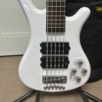 Warwick Rockbass Corvette $$ 5 String Bass - Solid White High Polish image 2