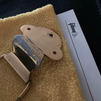Gibson ES-345TD-60-70’s - Gold plated Natural Aged- ”Diamond”  accent Trapeze Tailpiece clover mounting plate. image 7