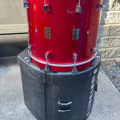 Pork Pie USA Custom Red Sparkle Wrap 18x22" Bass Drum - Great Condition image 2
