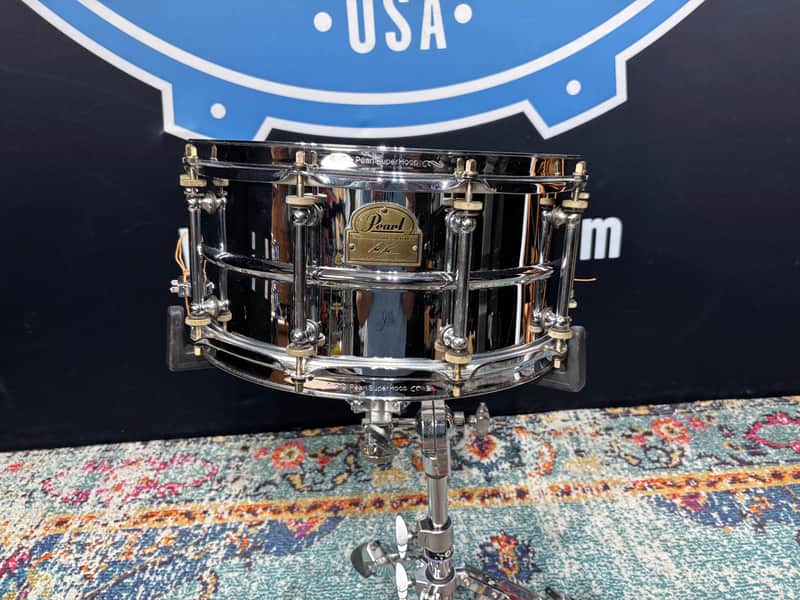 Pearl -Ian Paice  6.5x14" Signature Series Snare Drum 1995–2002 Chrome Over Brass image 1