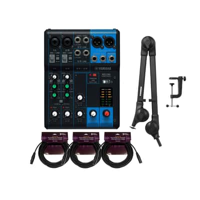 Yamaha MG06 6-Input Stereo Mixer Bundle with Desktop Boom Arm Microphone Stand and 3 x 25-Feet XLR Male to Female Microphone Cable (5 Items) image 9
