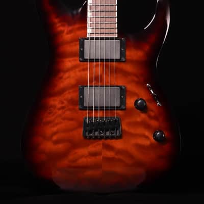 ESP LTD MH-200HTQM, Dark Brown Sunburst image 1