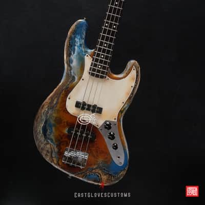 Fender Jazz Pelham Blue/Amber Paisley Bass Heavy Aged Relic (RARE) image 10