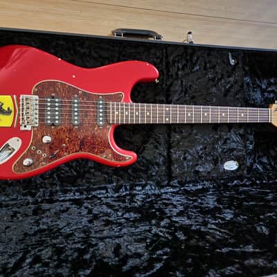 2010s Tatchi Custom Shop '60s Ferrari Red Stratocaster Nitro Relic HSS Super Strat Dream Machine Monstertones w Suhr USA Hardshell Case Moollon MIK image 8