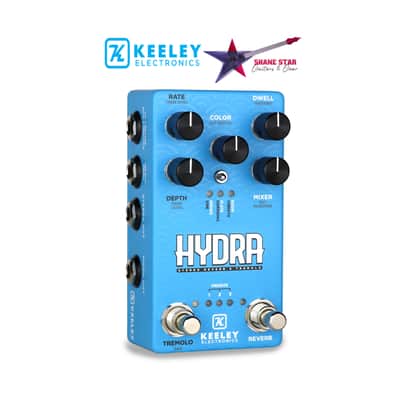 Keeley Hydra Stereo High-Fidelity Reverb & Tremolo Effects Pedal Dreamy & Accurate Sounding Spring, Plate, & Room Reverbs Vintage-voiced Harmonic, Vibrato, and Sine Tremolo image 8