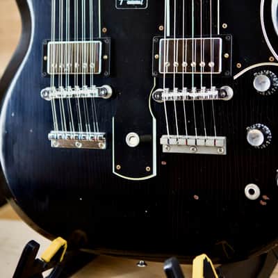 Gibson SLASH 1966 EDS-1275 DOUBLENECK - SIGNED/AGED 2019 - Black image 4