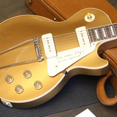 Unplayed! 2013 Gibson 1952 Reissue Les Paul Tribute Electric Guitar Bullion Gold w/ Maple Veneer Headstock + OHSC & Papers image 2
