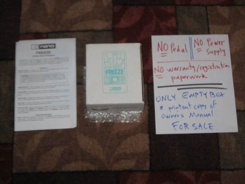lightly handled Electro Harmonix EMPTY CARDBOARD BOX, print-out copy Owner's Manual, & bubble wrap ONLY for FREEZE Sound Retainer (NO pedal, NO power supply, NO warranty / registration paperwork) 2010s (specifically from 2014) image 1
