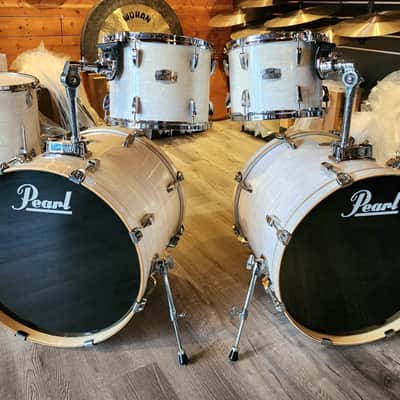 Used Pearl Export 5pc Drum Set White Oyster image 1