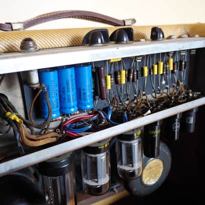 1947 Fender Dual Professional Vintage Tweed Tube Amplifier 2x10, V Front Super Bild 19
