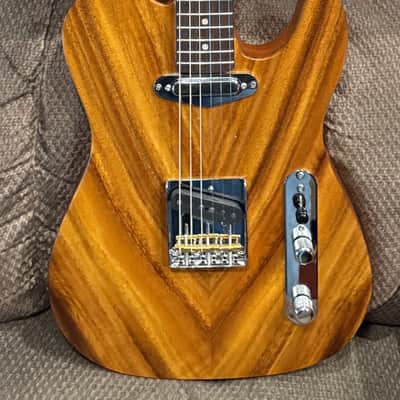 Custom Telecaster AAAA Chevron Koa Top Mahogany Body. Roasted Maple neck image 4