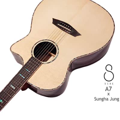 Sire A7 Sungha Jung series Natural All Solid Spruce & Rosewood Grand Auditorium guitar (high gloss) image 2