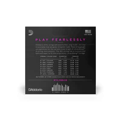 D’Addario NYXL0984 Nickel Wound Strandberg 8-string Electric Guitar Strings Super Light 09-84 image 3
