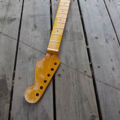 Canadian maple guitar neck  steel frets corian nut strat neck shred neck, fits oem image 12