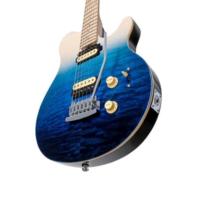 Sterling by MusicMan Axis AX3QM-SPB Spectrum Blue, Quilted Top, electric guitar image 2