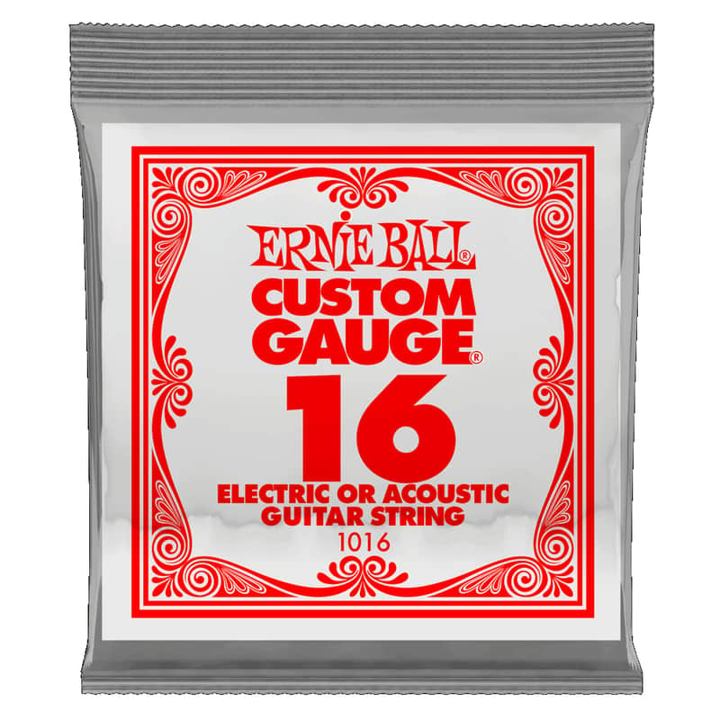 Ernie Ball Plain Steel .016" -- 6 Pack image 1
