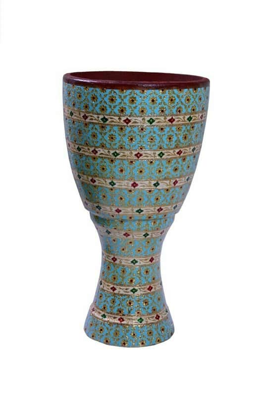 Naad Meenakari Travail Africain Djembe Tambour Bongo Bois Well Ton Musical Instrument Red image 1