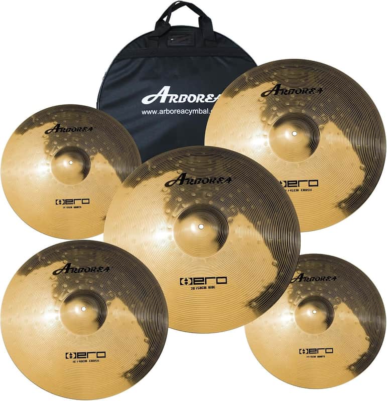 Cymbal Pack Alloy Cymbals Drum Cymbal Set 14"/16"/18"/20" Plus Free Cymbal Bag 5 Pieces Cymbals for Drum Set image 1