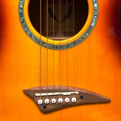 Dean Studio S Deluxe VS (Vintage Sunburst) Acoustic Guitar, Solid Spruce Top, Mahogany, Bag image 5