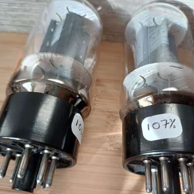 Rare RCA 6L6GB 6L6 GB matched pair, DOUBLE RECTANGULAR GETTER, big glass, 5881 sub super strong USA made Holy grail ! image 12