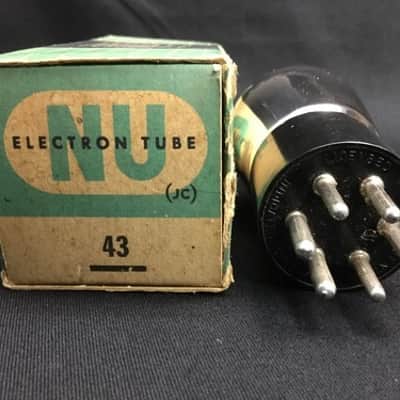 NOS NATIONAL UNION TYPE 43 Black Plate POWER VACUUM TUBE Tested USA P.1314-D image 3