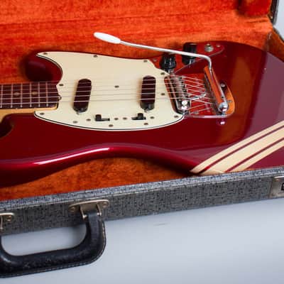 Fender  Competition Mustang Solid Body Electric Guitar (1971), ser. #306296, original grey hard shell case. image 14