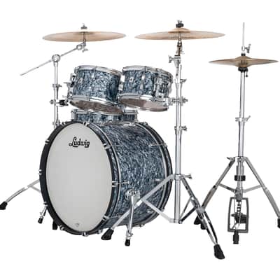 Ludwig NeuSonic Steel Blue Pearl Wrap Rapid MOD2 Drums 14x22_14x16_7x12_6x10 Shell Pack Authorized Dealer image 2