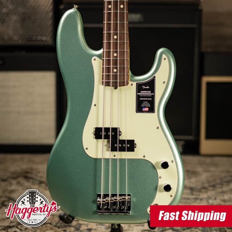 Fender American Professional II Precision Bass - Mystic Surf Green with Hardshell Case image 1