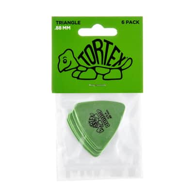 Dunlop .88MM Tortex Triangle Pick 6-Pack, Green image 1