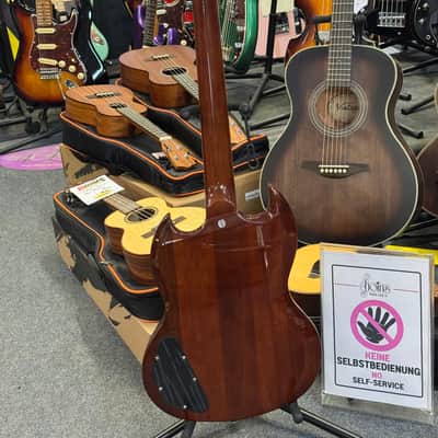 Vintage VS6-M Reissued Series Double Cut - Natural Mahogany image 3