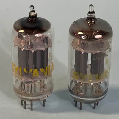 Vintage Sylvania 12AU7A ECC82 Matched Pair Vintage Preamp Tubes! T159 image 1