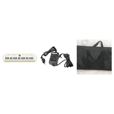 CASIO SA80 Bianca - OFFERTA BUNDLE TASTIERA 44 TASTI MINI BIANCA / GIALLO LIMONE con borsa e Alimentatore - back to school