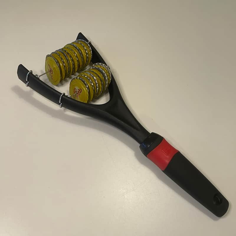 Upcycled Percussion - Slingshot Shaker - Large Frame - Topo Chico Bottle Caps image 1