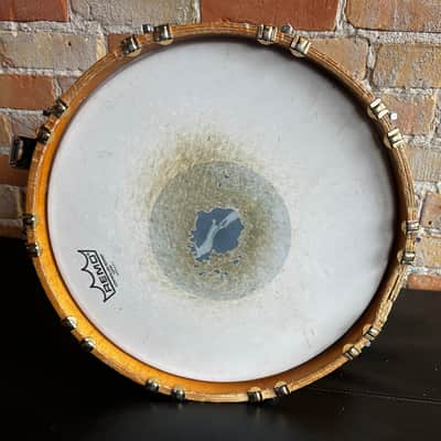 Premier 75th Anniversary Signia 14x5.5" 10-Lug Maple Snare Drum with Wood Hoops, Gold Hardware - Natural image 4