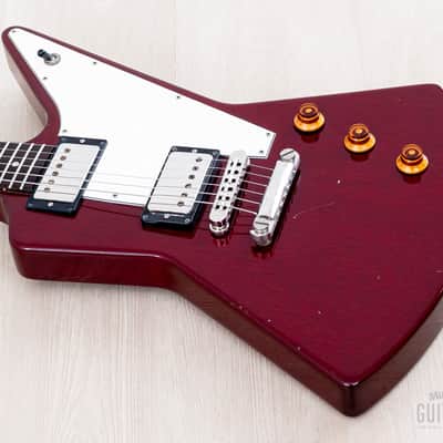 1998 Gibson Explorer '76 Vintage Reissue Clapton Cut Mod Wine Red w/ Case image 9