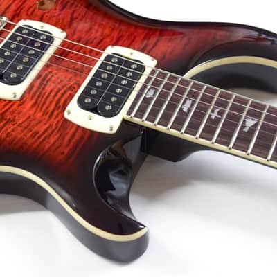 PRS SE Custom 24 Semi-Hollow Piezo - Orange Tiger Smokeburst image 5