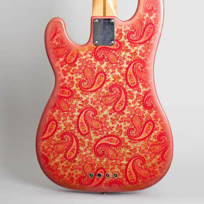 Fender  Telecaster Bass Pink Paisley Solid Body Electric Bass Guitar (1968), ser. #251376, original black tolex hard shell case. image 4
