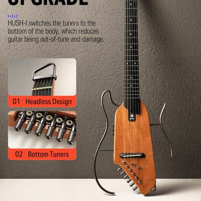 Donner HUSH-I Headless Removable Frames Ultra Light Silent Guitar image 4