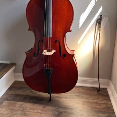 Beautiful 4/4 Panis Angelicus Cello w/ Bow & Hard Rolling Case image 2