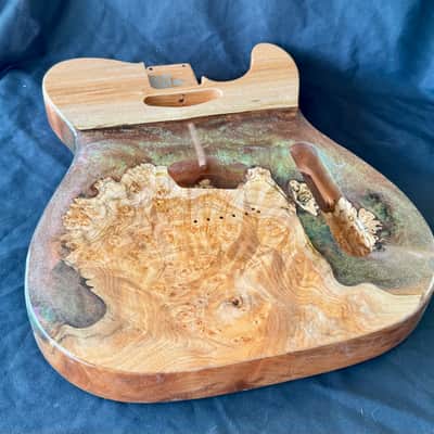 MH Customs Sunfire Tide – Maple Burl & Ember Shift Resin | Tidal Series T-Style Body 2026 - Nitrocellulose Gloss image 4