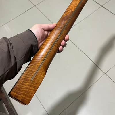 1 Reverse headstock stainless steel 22 frets Roasted flame Maple guitar neck 25.5inch hole 10mm Reverse headstock SS 22 frets Roasted flame Maple Electric guitar neck tiger25.5 Satin image 4