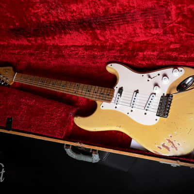 1954 / 1955 Fender Stratocaster with Maple Fretboard Blonde Refin image 4
